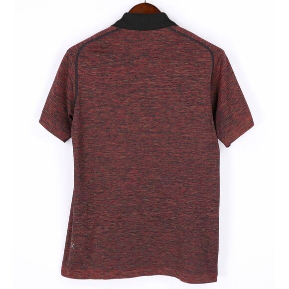 Lululemon Metal Vent Tech Polo Shirt Mens Medium Red Black Yellow Golf - Picture 3 of 7